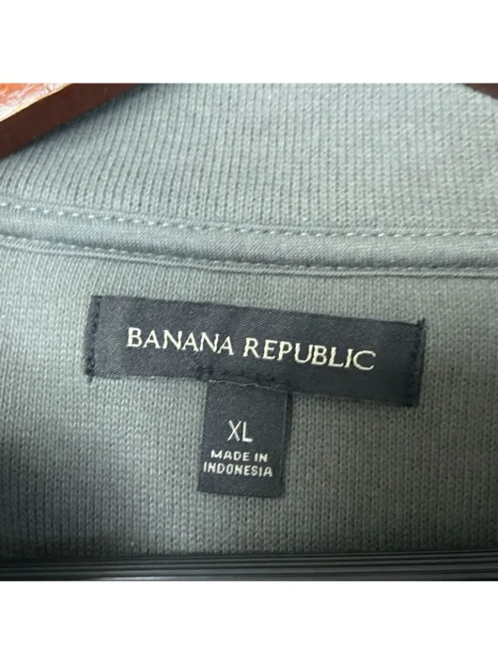 Banana Republic Men's XL Green  1/4-Zip Pullover Sweatshirt Cotton Blend e1434
